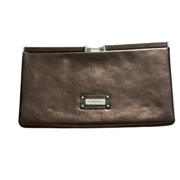 Charles David Bronze Clutch - Picture 1 of 9